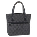 GUCCI GG Canvas Hand Bag Outlet Black Silver 105651 Auth 148837-1