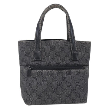 GUCCI GG Canvas Hand Bag Outlet Black Silver 105651 Auth 148837