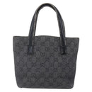 GUCCI GG Canvas Hand Bag Outlet Black Silver 105651 Auth 148837-2