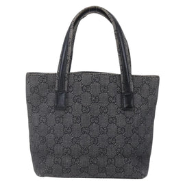 GUCCI GG Canvas Hand Bag Outlet Black Silver 105651 Auth 148837 - 0