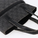 GUCCI GG Canvas Hand Bag Outlet Black Silver 105651 Auth 148837-6