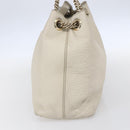 GUCCI Chain Soho Shoulder Bag Leather White Gold 308982 Auth 148838-4