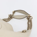 GUCCI Chain Soho Shoulder Bag Leather White Gold 308982 Auth 148838-8