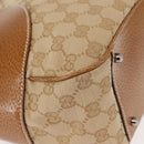 GUCCI GG Canvas Tote Bag Beige Silver 113011 Auth 148839V-9