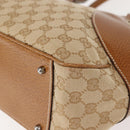 GUCCI GG Canvas Tote Bag Beige Silver 113011 Auth 148839V-14