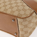 GUCCI GG Canvas Tote Bag Beige Silver 113011 Auth 148839V-16