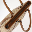 GUCCI GG Canvas Tote Bag Beige Silver 113011 Auth 148839V-6