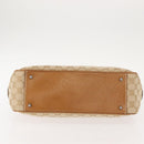 GUCCI GG Canvas Tote Bag Beige Silver 113011 Auth 148839V-5