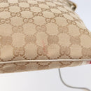 GUCCI GG Canvas Sherry Line Shoulder Bag Beige Gold 144388 Auth 148841-6