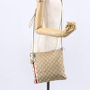 GUCCI GG Canvas Sherry Line Shoulder Bag Beige Gold 144388 Auth 148841-23