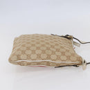 GUCCI GG Canvas Sherry Line Shoulder Bag Beige Gold 144388 Auth 148841-4