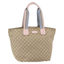 GUCCI GG Canvas Tote Bag Beige Gold 131231 Auth 148843-1