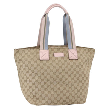 GUCCI GG Canvas Tote Bag Beige Gold 131231 Auth 148843