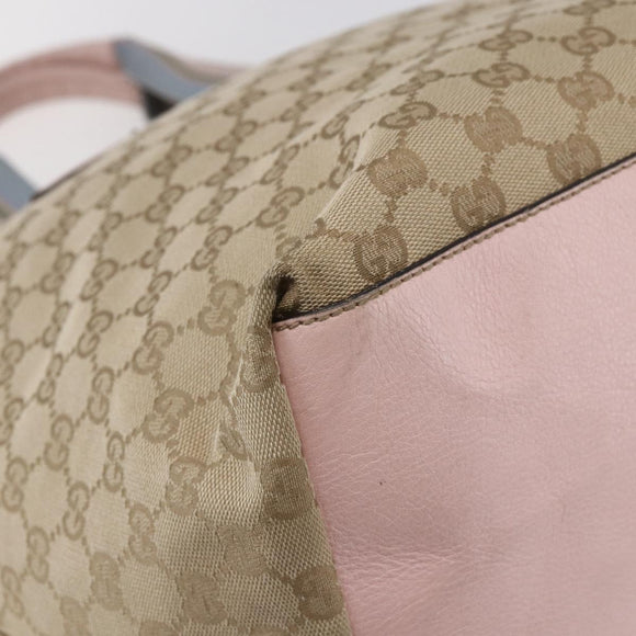 GUCCI GG Canvas Tote Bag Beige Gold 131231 Auth 148843