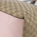 GUCCI GG Canvas Tote Bag Beige Gold 131231 Auth 148843-12