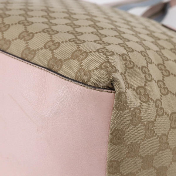 GUCCI GG Canvas Tote Bag Beige Gold 131231 Auth 148843