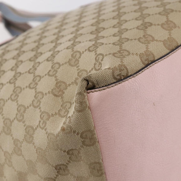 GUCCI GG Canvas Tote Bag Beige Gold 131231 Auth 148843