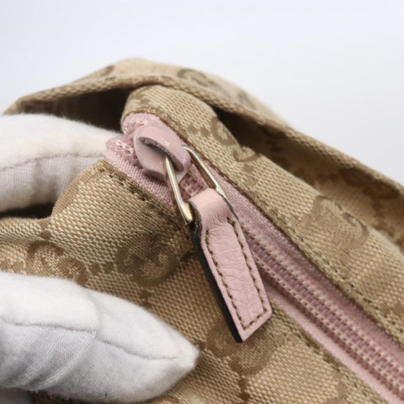 GUCCI GG Canvas Tote Bag Beige Gold 131231 Auth 148843