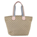 GUCCI GG Canvas Tote Bag Beige Gold 131231 Auth 148843-3