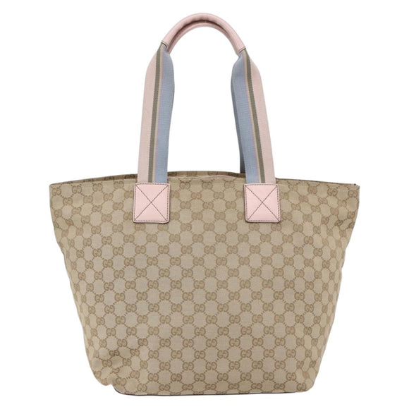GUCCI GG Canvas Tote Bag Beige Gold 131231 Auth 148843