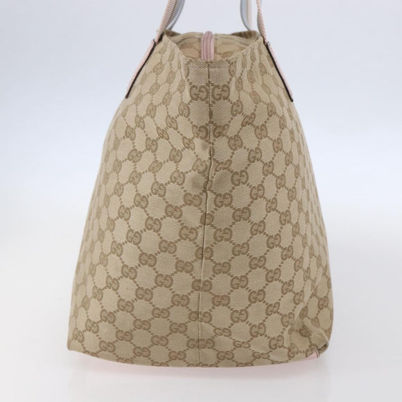 GUCCI GG Canvas Tote Bag Beige Gold 131231 Auth 148843