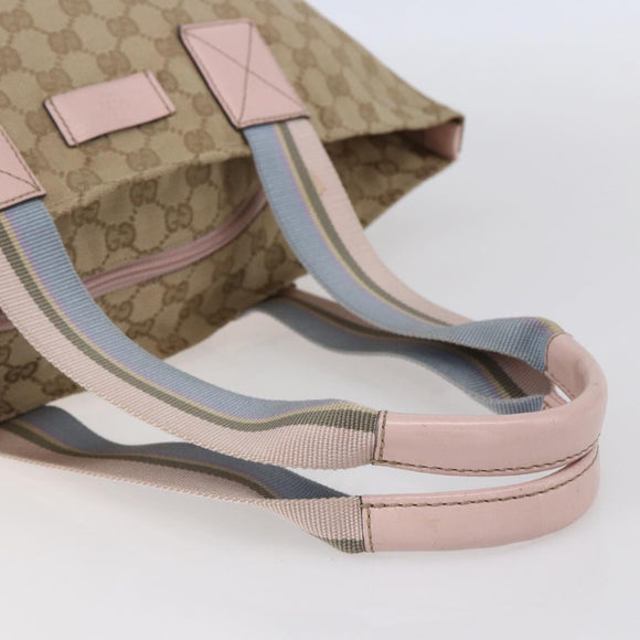 GUCCI GG Canvas Tote Bag Beige Gold 131231 Auth 148843