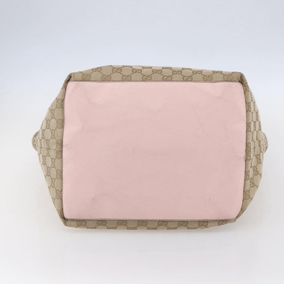 GUCCI GG Canvas Tote Bag Beige Gold 131231 Auth 148843