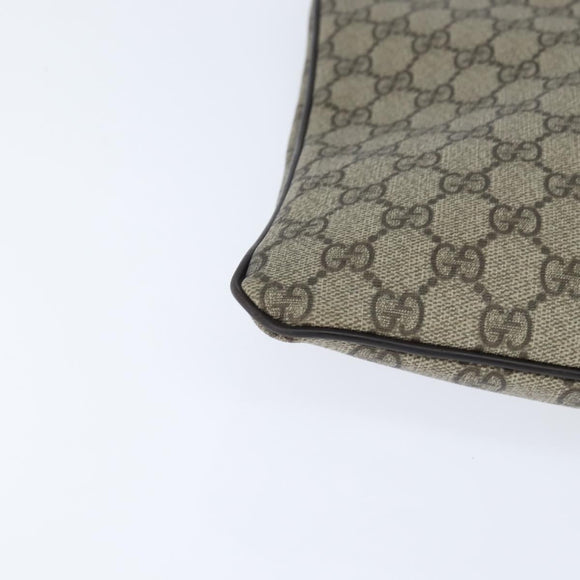 GUCCI GG Supreme Shoulder Bag PVC Beige Gold 201446 Auth 148846