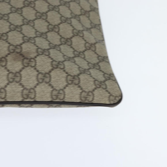 GUCCI GG Supreme Shoulder Bag PVC Beige Gold 201446 Auth 148846