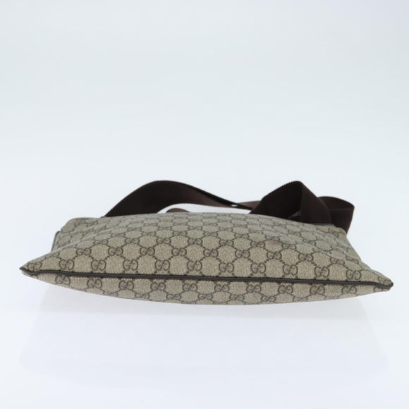 GUCCI GG Supreme Shoulder Bag PVC Beige Gold 201446 Auth 148846