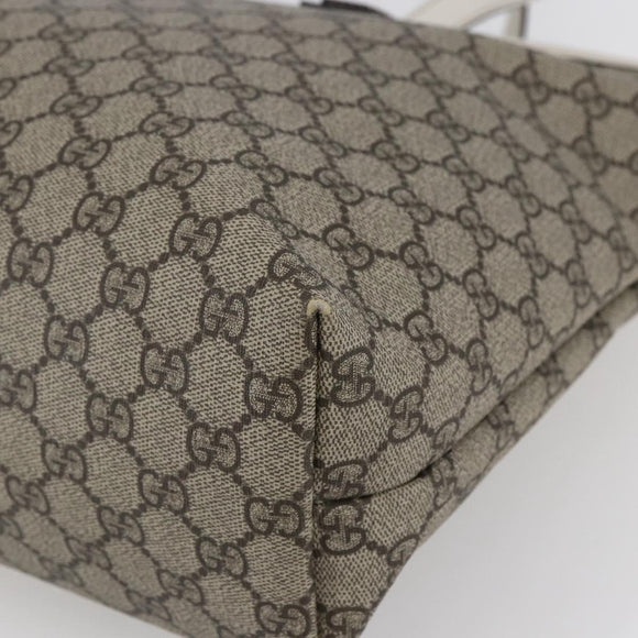 GUCCI GG Supreme Tote Bag PVC Beige 211137 Auth 148847