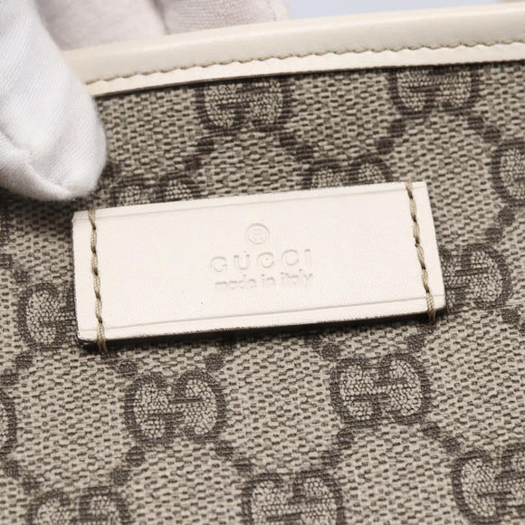 GUCCI GG Supreme Tote Bag PVC Beige 211137 Auth 148847