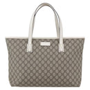 GUCCI GG Supreme Tote Bag PVC Beige 211137 Auth 148847-2