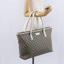 GUCCI GG Supreme Tote Bag PVC Beige 211137 Auth 148847-22