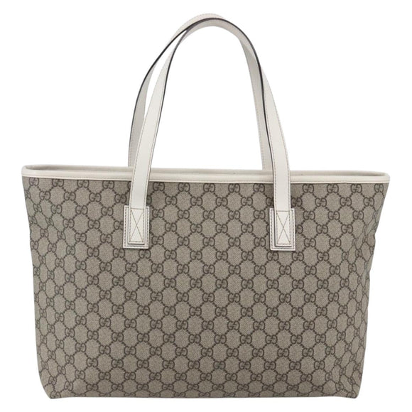 GUCCI GG Supreme Tote Bag PVC Beige 211137 Auth 148847
