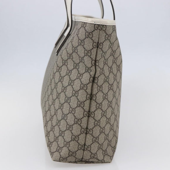 GUCCI GG Supreme Tote Bag PVC Beige 211137 Auth 148847