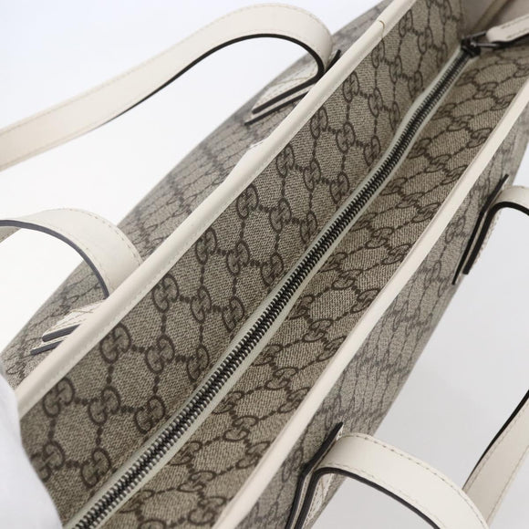GUCCI GG Supreme Tote Bag PVC Beige 211137 Auth 148847