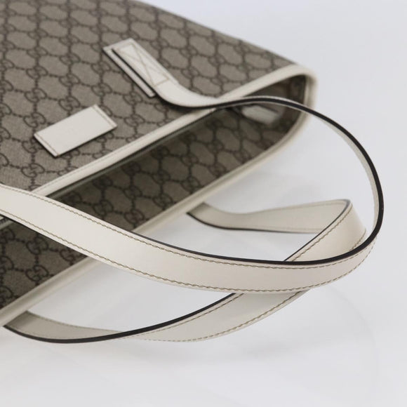 GUCCI GG Supreme Tote Bag PVC Beige 211137 Auth 148847