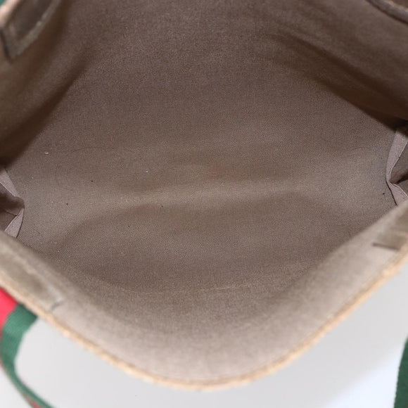 GUCCI GG Supreme Web Sherry Line Tote Bag PVC Beige Red Green Auth 148849