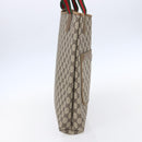 GUCCI GG Supreme Web Sherry Line Tote Bag PVC Beige Red Green Auth 148849-4