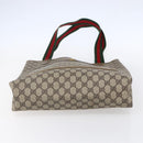 GUCCI GG Supreme Web Sherry Line Tote Bag PVC Beige Red Green Auth 148849-9