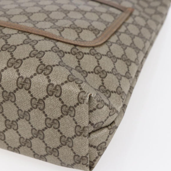 GUCCI GG Supreme Web Sherry Line Tote Bag PVC Beige Red 39 02 003 Auth 148850