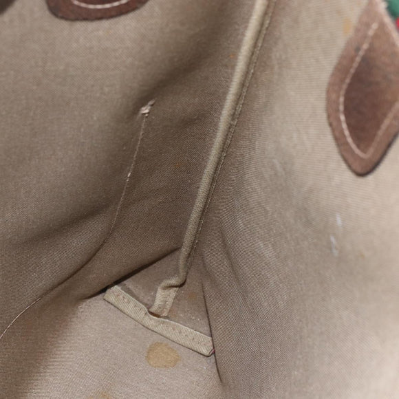 GUCCI GG Supreme Web Sherry Line Tote Bag PVC Beige Red 39 02 003 Auth 148850