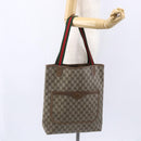 GUCCI GG Supreme Web Sherry Line Tote Bag PVC Beige Red 39 02 003 Auth 148850-21