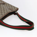 GUCCI GG Supreme Web Sherry Line Tote Bag PVC Beige Red 39 02 003 Auth 148850-7