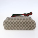 GUCCI GG Supreme Web Sherry Line Tote Bag PVC Beige Red 39 02 003 Auth 148850-9