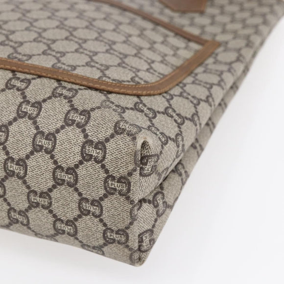 GUCCI GG Plus Supreme Web Sherry Line Tote Bag PVC Beige Red Green Auth 148852