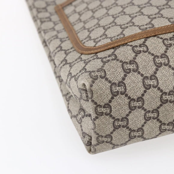 GUCCI GG Plus Supreme Web Sherry Line Tote Bag PVC Beige Red Green Auth 148852