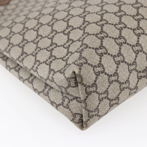 GUCCI GG Plus Supreme Web Sherry Line Tote Bag PVC Beige Red Green Auth 148852