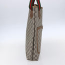 GUCCI GG Plus Supreme Web Sherry Line Tote Bag PVC Beige Red Green Auth 148852-4